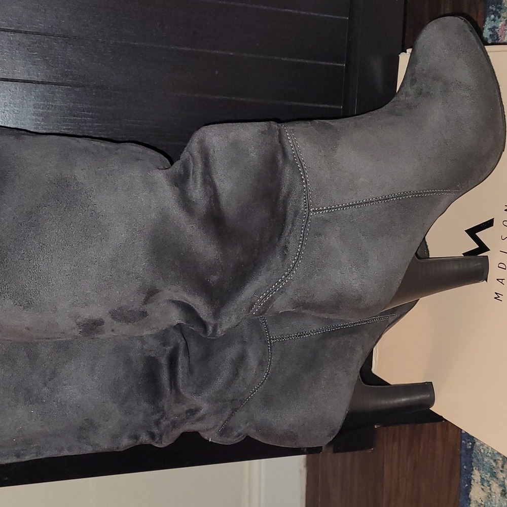Grey Suede Boots